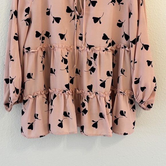 Ann Taylor Pink Ruffle Top Womens Size S Tiered Peplum Feminine Valentines - Picture 4 of 10